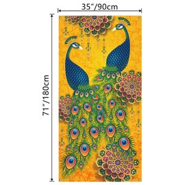 Happy Diwali Decorations Indian Diwali Peacock Door Cover Deepawali Indian Festival of Lights Decor Diwali Decorations for Home Party