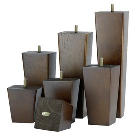 OURISON 5 Inch Wood Couch Furniture Legs Pack of 4- with M8 Bolt, Drill Bits- Brown Walnut Square Tapered Sofa Replacement Feet Leg for Furniture, Recliner, Armchair, Ottoman, Cabinet, Nightstand