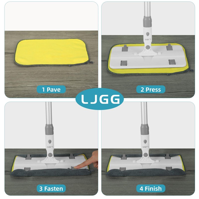 Reusable Microfiber Flat Mop for Floor Cleaning, 10.8 in (27.5