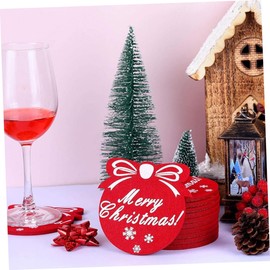 CAXUSD 10pcs Christmas Felt Coasters Decorative Cup Mats Adorable Patterns Water Cup Pads for Dinner Table