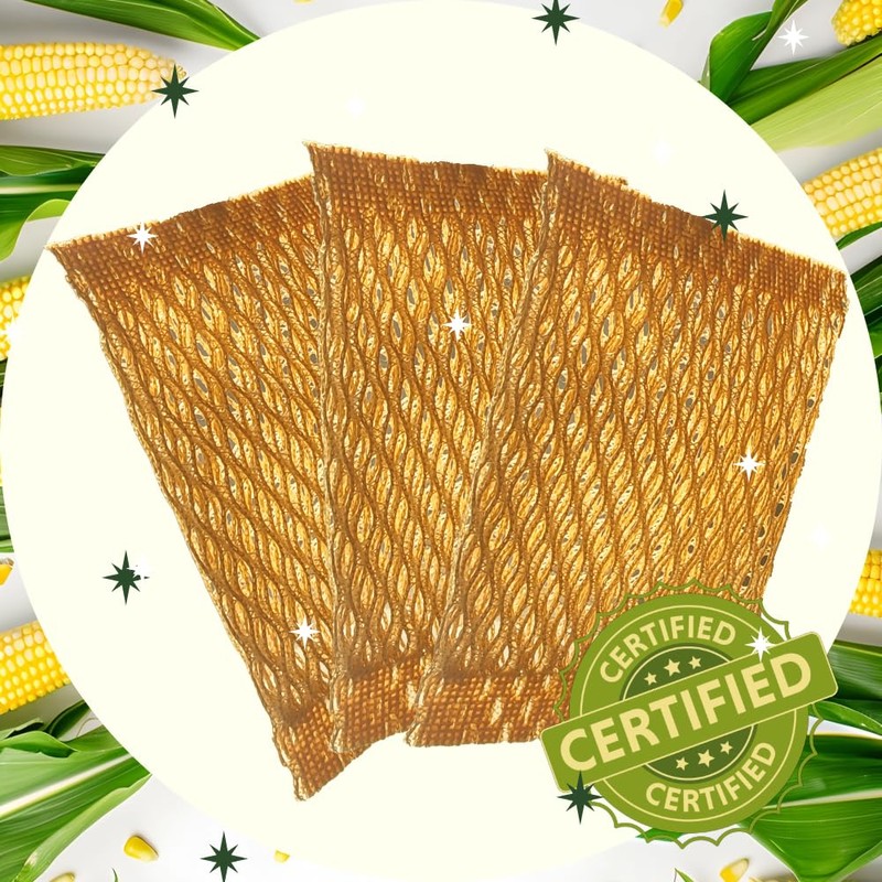KORNSSIL Biodegradable Corn Eco Scourer, Beige, 2 in 1