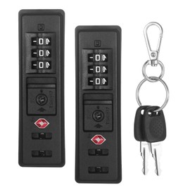 2 PCS TSA Certified Embedded T-S-A 007 Zipper Luggage Locks, Suitable for PC, ABS, PP Rigid Zipper Luggage Case Password Lock Replacement, with 2PCS Spare T-S-A 007 Key