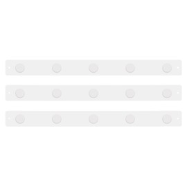 Three by Three Seattle 28 x 2.5 Inch Metal Strip Frameless Magnetic Bulletin Board (3 Pack) with 15 Large Magnets for Memos, Photos, Lists, and More in Office, Home, or School Décor (White)