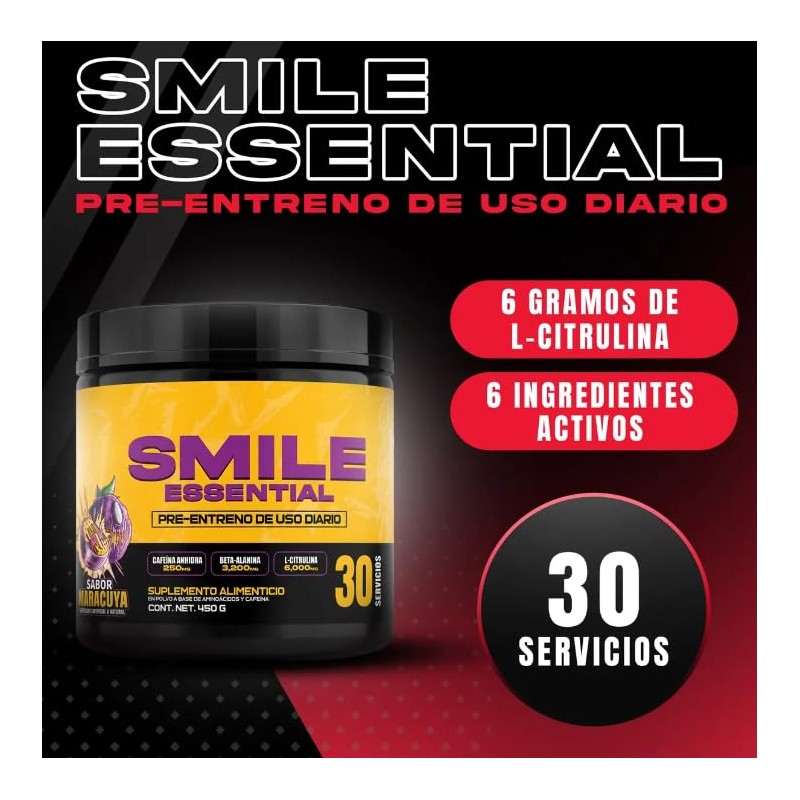 Pre Entreno en Polvo Sabor Maracuyá Suplemento Alimenticio 450 g