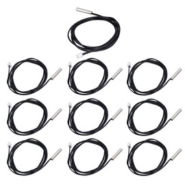 10Pcs Thermistor Sensor NTC Temp Temperature Probe 5x25mm Cylindrical Head for Measuring15K B3950