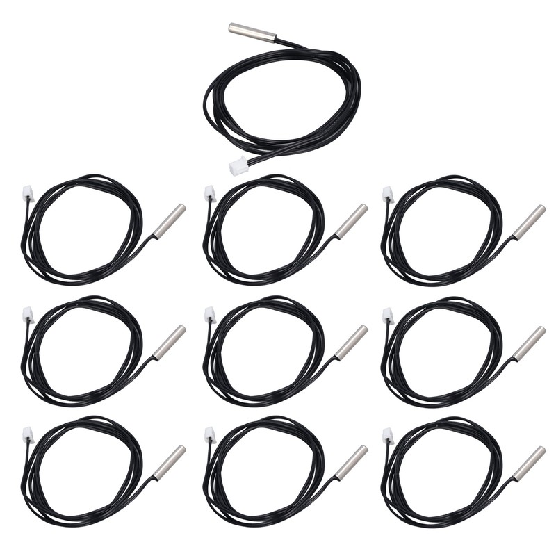 10Pcs Thermistor Sensor NTC Temp Temperature Probe 5x25mm Cylindrical Head