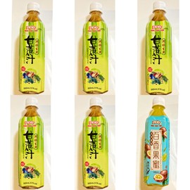5 Bottles Hung Fook Tong Sugarcane Juice Drink And 1 Bottle Hung Fook Tong Passion Fruit with Honey Drink ( 17 Fl Oz Each)