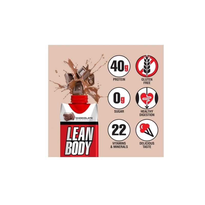 Lean Body Ready-to-Drink Chocolate Protein Shake, 40g Protein, Whey Blend