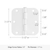 Design House Door Hinge, 3.5 in x 3.5 in, 5/8