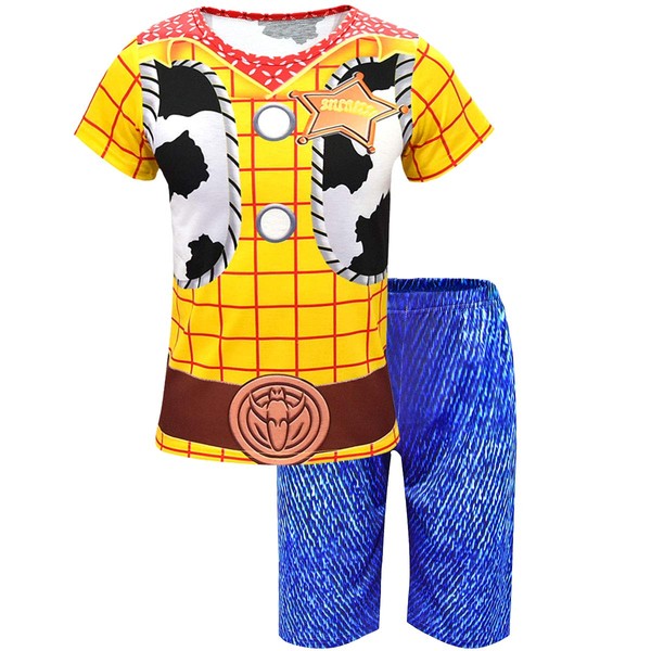 Dressy Daisy Cowboy Costume Halloween Christmas Birthday Party 2 Pieces Dress Up Clothing Set Short Sleeve Outfit for Kids Boys Size 5