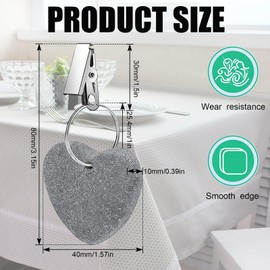 6 Stück Tischdeckenbeschwerer, Herzförmige Stein Tischdeckenklammern, Tischdeckenbeschwerer Mit Clips, Für Familie Party Camping Hochzeit Garten Picknick