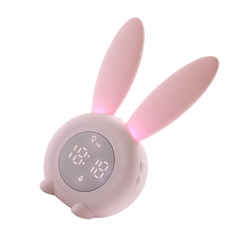 Digital Alarm Clock Cute Bunny Shape LED Night Light Luminous