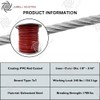 1/8" to 3/16" (PVC) Vinyl Coated RED Color Galvanized Cable
