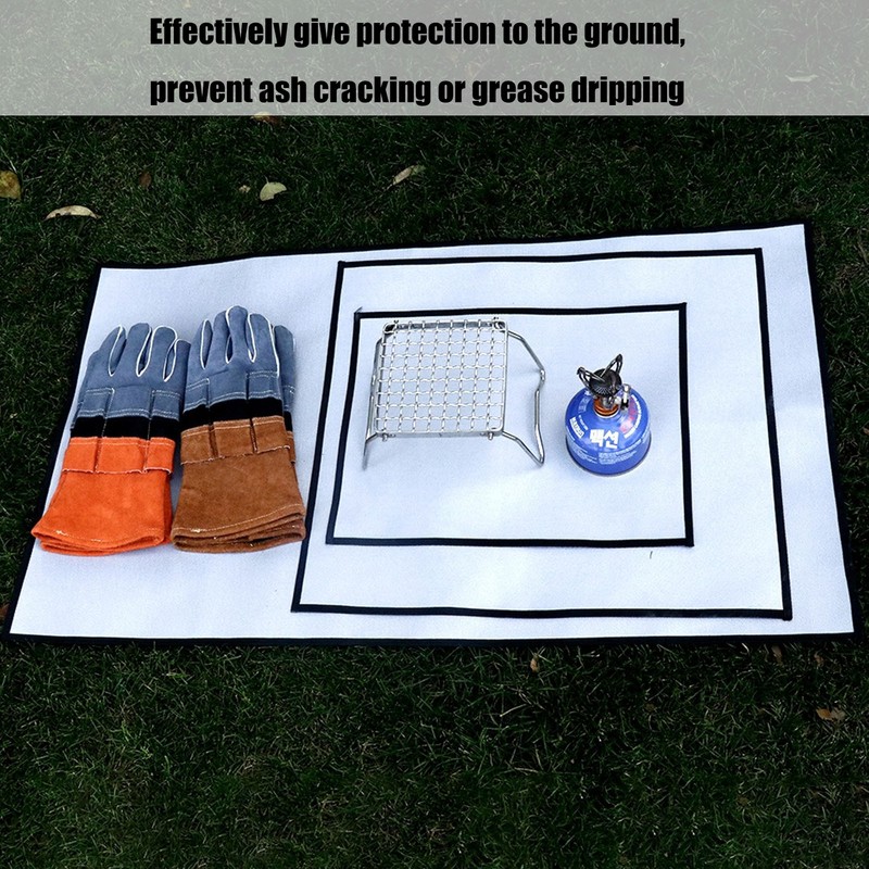 Picnic Fire Blanket Silicone Coated Glass Fiber Grey Filleted Corner