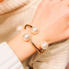 72ore Gold and Pearl Bracelets for Women Pearl Cuff Gold Bracelet Trendy Jewelry