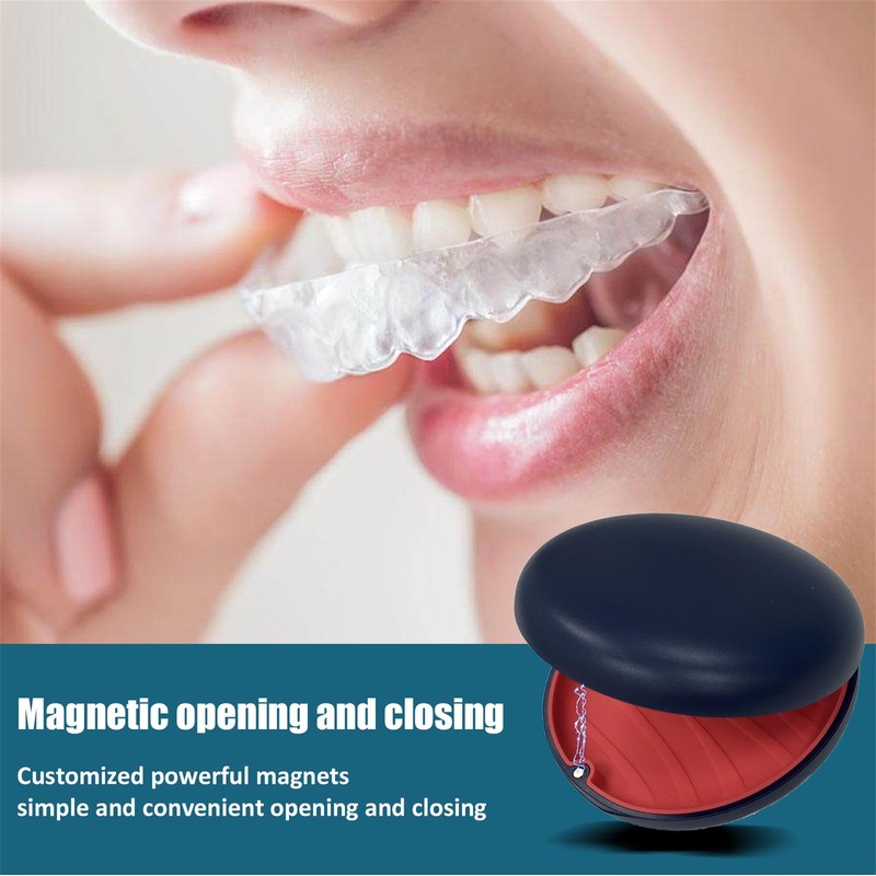 Retainer Case,Cute Slim Aligner Case Compatible with Invisalign,Customized Magnetic Closure