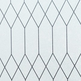 Window Film Privacy Stained Glass Window Clings Moroccan Lattice Glass Door Film Decorative Bathroom Door Coverings Tints UV Sun Blocking Heat Control,35 inches by 78.7 inches