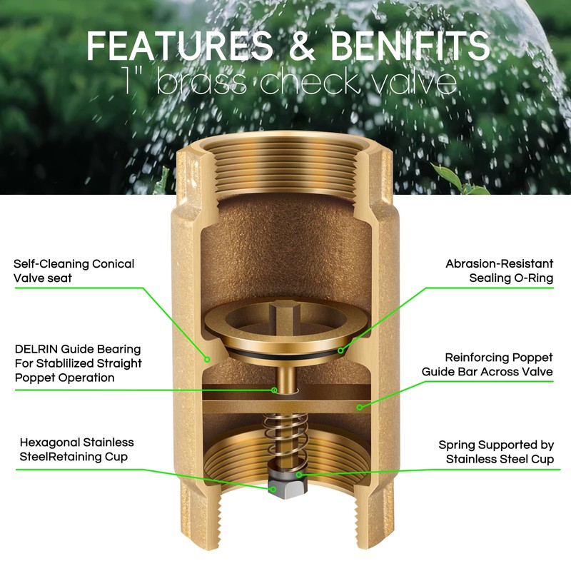 1 inch Check Valve with Backflow Preventer for Merrill CVNL100