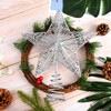 Geviro Silver Christmas Tree Star Topper Metal Glittered Xmas Tree