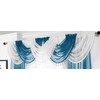 Maple Textiles Voile Curtain Swag with Crystal Beaded Trim (Teal)