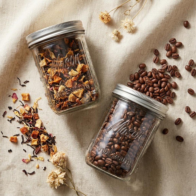 WELLIFE 12 Pack 16 oz Mason Jars with Lids, Wide