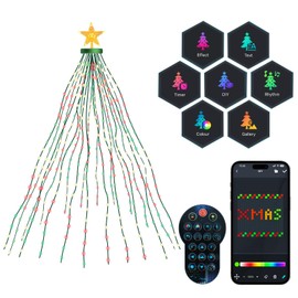 Super RGB 7Ft Ring Christmas Tree Lights, 400 LEDs Color Changing DIY Animated Christmas Tree Decor Lights with Smart App & Remote Control, Music Sync, Timer, Xmas Tree Light Show for Home Festival