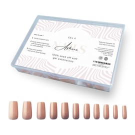 Ashera Nails Ashera Nail Gel-X Natural Capsules Square Medium Box of Tips Bundle | Includes 240 Gel-X Tips | Premium Quality | 10 Sizes 00-09