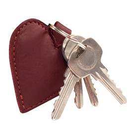 Hide & Drink, Heart-Shape Keychain, Key Organizer, Keyring Holder, Cute Accessories, Full Grain Leather, Handmade, Sangria