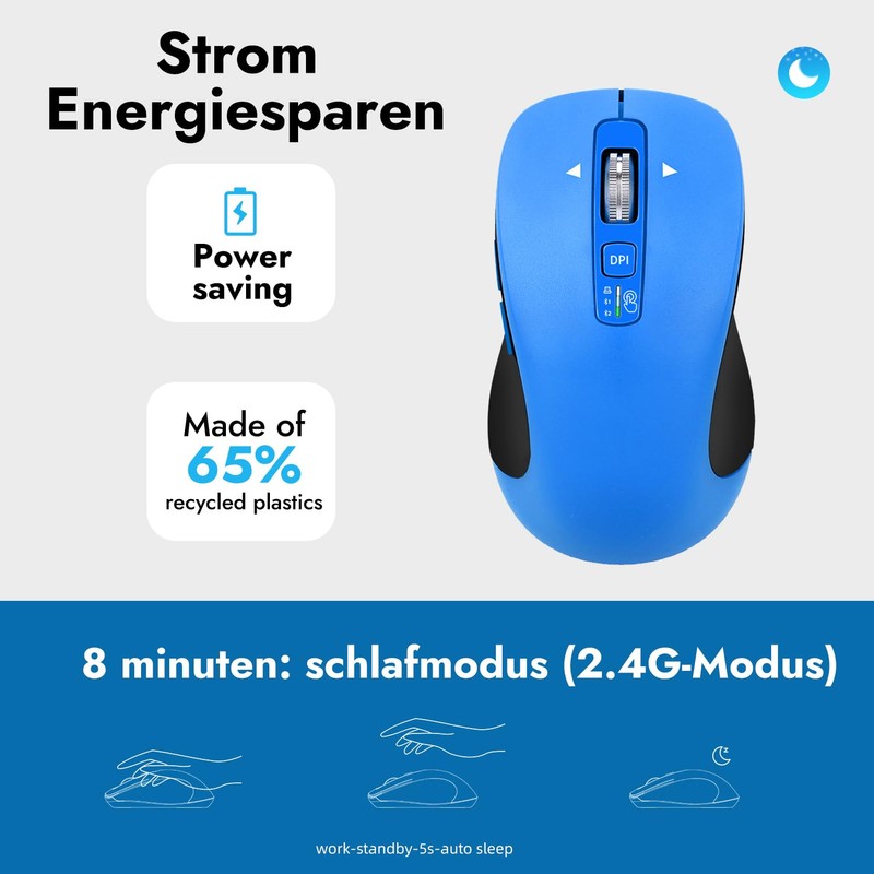 CITLLA Wireless Mouse for Laptop, Multi-Device Bluetooth Mouse, 4 Adjustable
