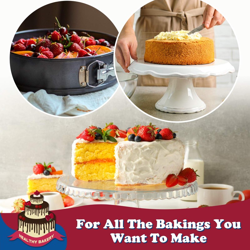 HIWARE 9 Inch Non-stick Cheesecake Pan Springform Pan with Removable