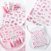 1 Sheets Pink Bow Nail Stickers for Nail Art Self
