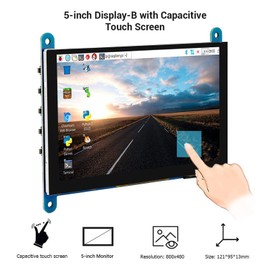 ELECROW 5 Inch Touch Screen Monitor for Raspberry Pi - 800×480 Mini Monitor Touchscreen LCD Display Compatible with Raspberry Pi 5/4/3B+/3B, BB Black, Banana Pi, Jetson Nano, Windows, PC