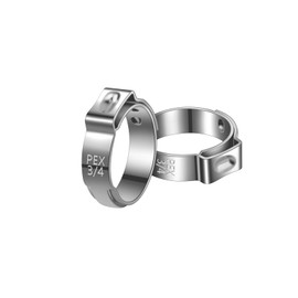 50 PCS 3/4 Inch PEX Cinch Clamp Rings, 304 Stainless Steel Single Ear Hose Clamps for Plumbing and Pipe Fitting Connections, PEX tubing Pipe Fitting by RTHIEAI