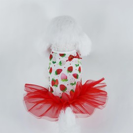 INGSIST Dog Valentines Day Strawberry Dress Clothes Girl Female Small Medium Large Pet Birthday Outfit Size XS S M L XL