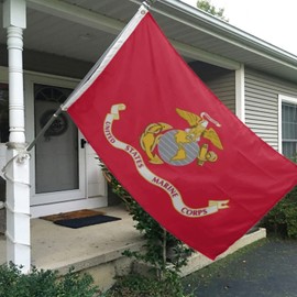 Heavy Duty 2x3 USMC Flag - Double Sided, 100% Polyester, Outdoor - Marine Corps Emblem, Includes 2 Brass Grommets