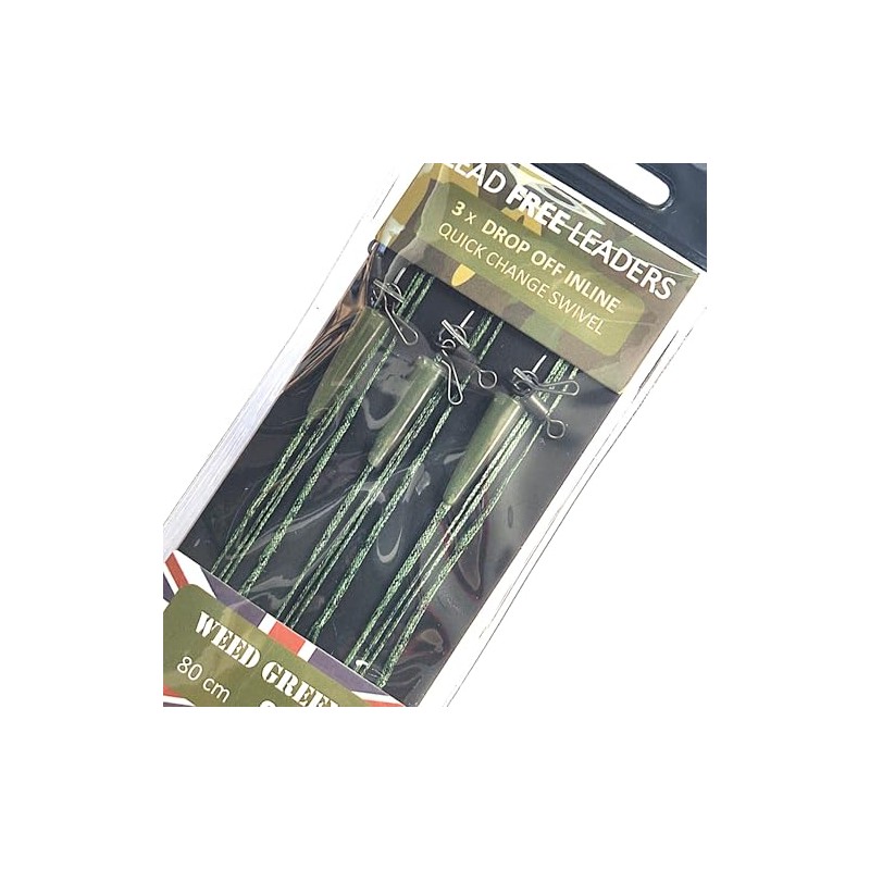 TJR Tackle Carp Leaders Solid Bag Lead Free Drop Off