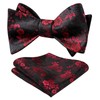HISDERN Men's Floral Jacquard Woven Self Bow Tie Set One