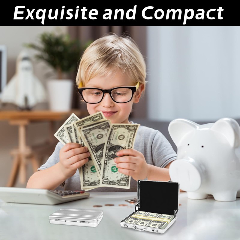 WINKIO Aluminium Money Case with Snap Closure Cheque Gift for