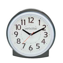Verbalise Analogue Talking Clock with 2 Daily Alarms, Speaks Time and Date. Black VTC-10BK