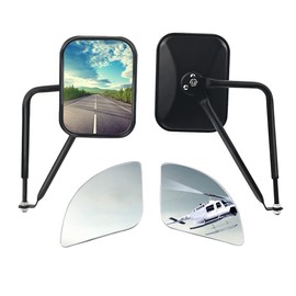 Jeep Wrangler Doors Off Mirrors - Wide Angle, Anti-Shake, Easy Install Square Mirrors for Safe Driving
