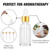 PrettyCare 2 oz Dropper Bottles, 4 Pack Clear Glass Bottles