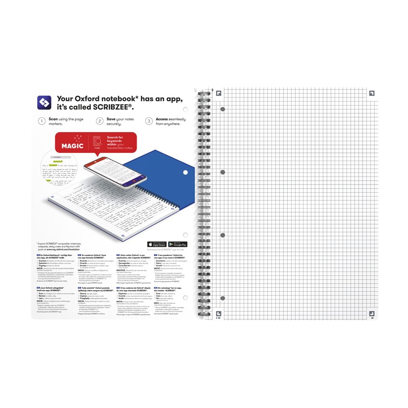 Oxford Office A4 College Writing Pad Squared Blue 100050225