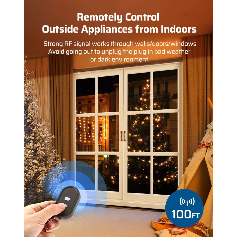 DEWENWILS Outdoor Remote Control Outlet Wireless Remote ChristmasDecor