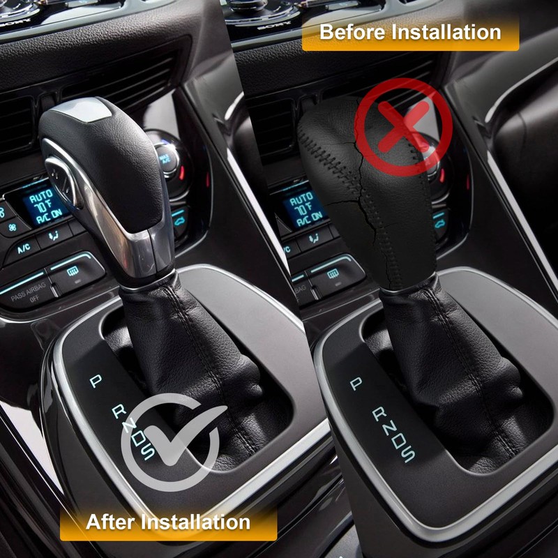 KAKSEY Automatic Gear Shift Knob Handle w/Button Compatible with Ford
