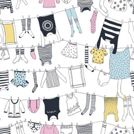 TOARTi Laundry Wallpaper for Laundry Room Wall Decal Laundry Room Decor for Wall Laundry Room Wallpaper Washing Decoration 118”x17.3”