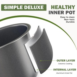 Simple Deluxe 14-in-1 Electric Pressure Cooker 6QT Stainless Steel Rice Cooker Non-Stick