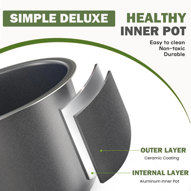 Simple Deluxe 14-in-1 Electric Pressure Cooker 6QT Stainless Steel Rice