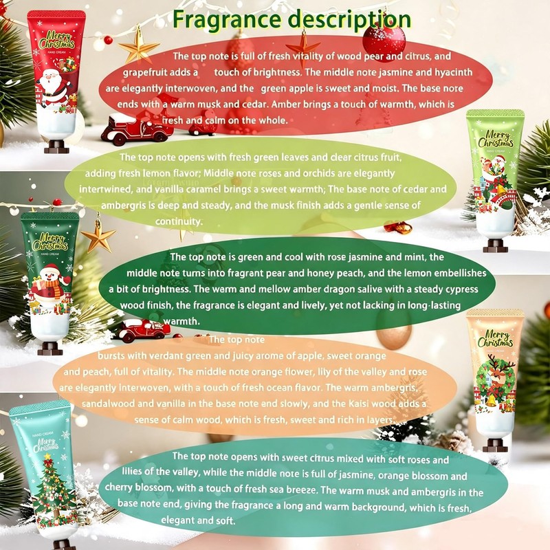 10 Pack Christmas Hand Cream Gift Set, Hand Lotion Travel
