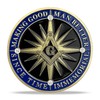 Master Mason Masonic Square Compass Coin Freemason Challenge Coin