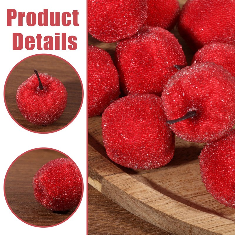 CHGCRAFT 10Pcs Artificial Foams Apples Mini Red Apple Foam Fruit